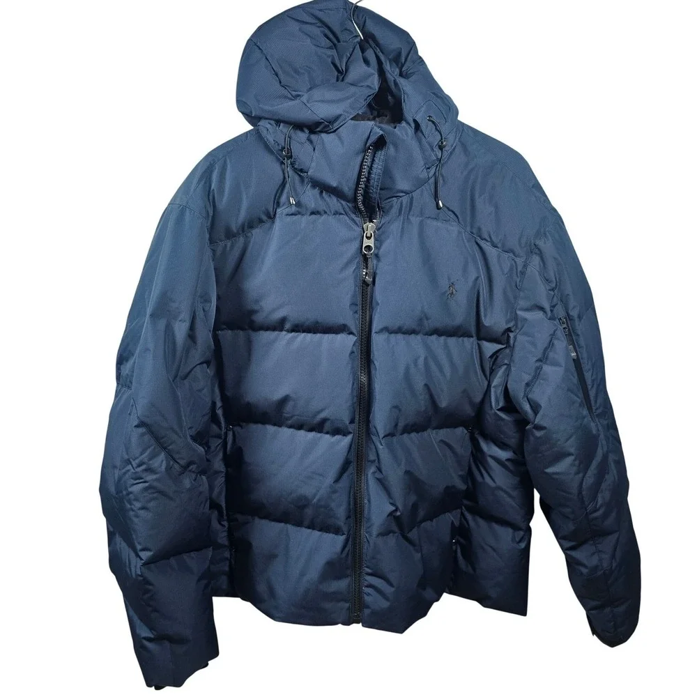 Polo Ralph Lauren Men's Navy Blue Down Puffer Jacket Hooded Ripstop 2XLT‎ NEW